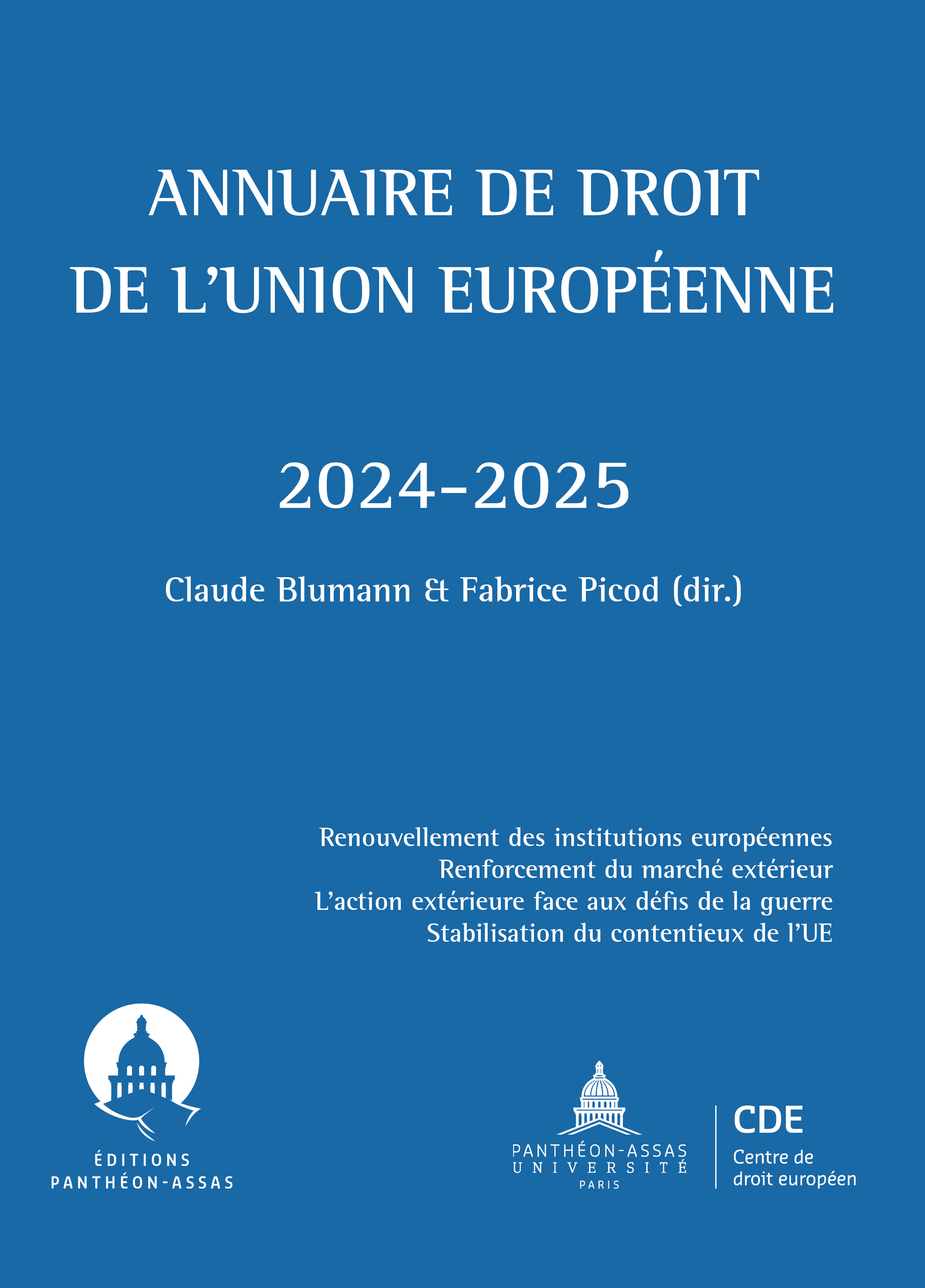 Couverture de l'ouvrage Annuaire de droit de l'Union européenne